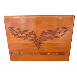 Vintage Corvette C6 Solid Wooden Plaque Laser Engraved Glossy 12" by 9"